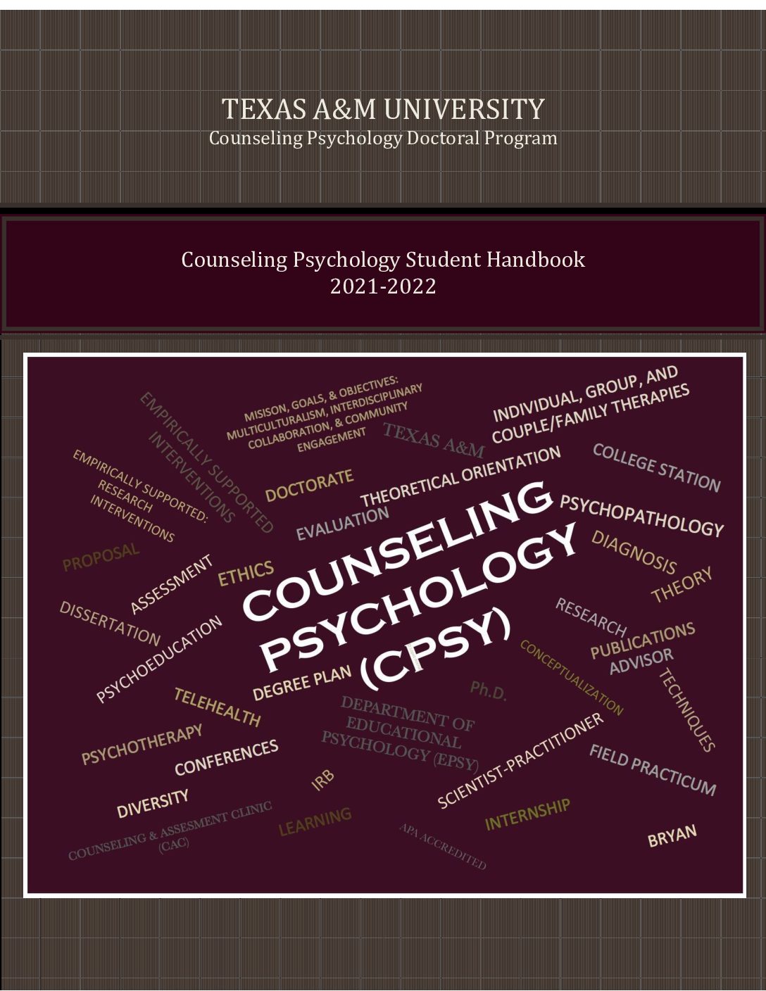 CPSY HANDBOOK 2021-22(1) copy - Educational Psychology